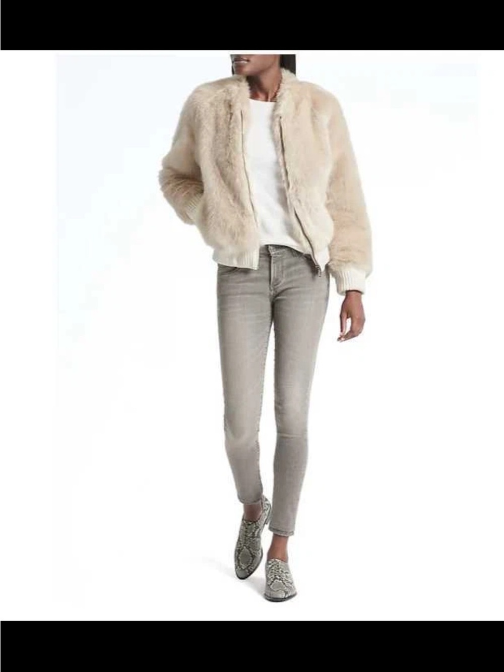 Banana Republic Women’s Light cream fur coat